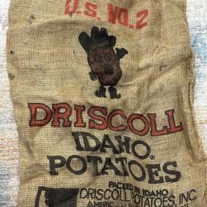Vintage Idaho Potato Sack Burlap Driscoll U.S. No 2 Farm Bag Rustic